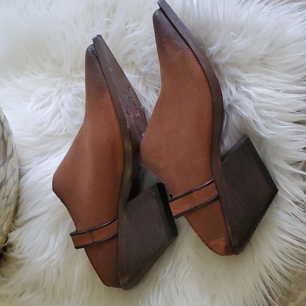 Free people Marfa  brown cowboy  western mule shoe size 6.5 - Picture 6 of 15